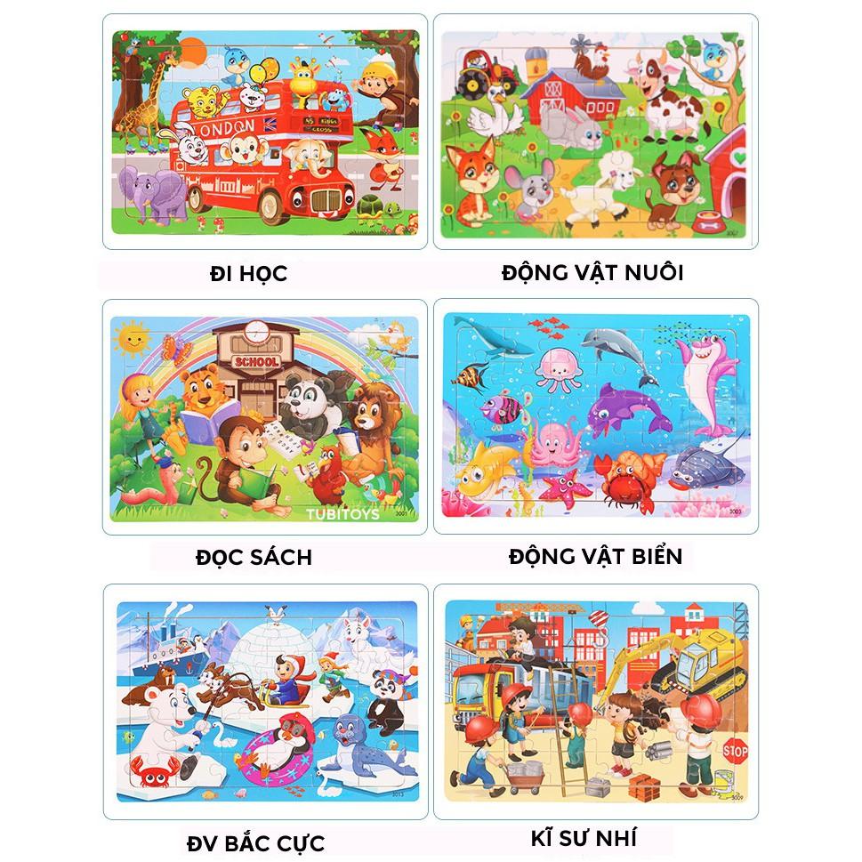 Xếp hình cho bé 30 mảnh ghép gỗ nhiều mẫu đẹp, tranh ghép hình phát triển tư duy ETOYS