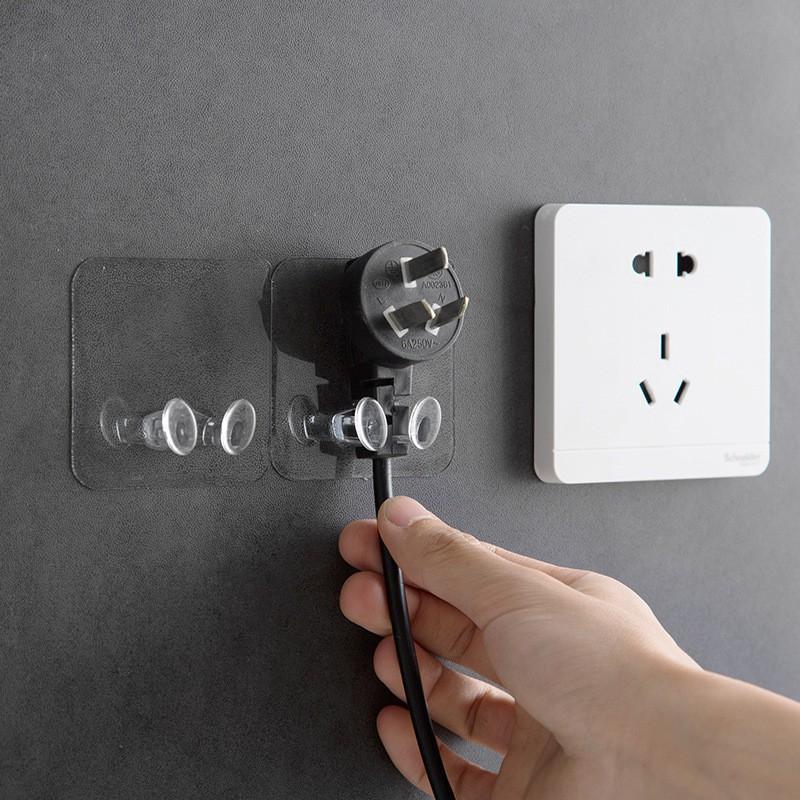 Combo 10 móc dán tường cắm điện trong suốt