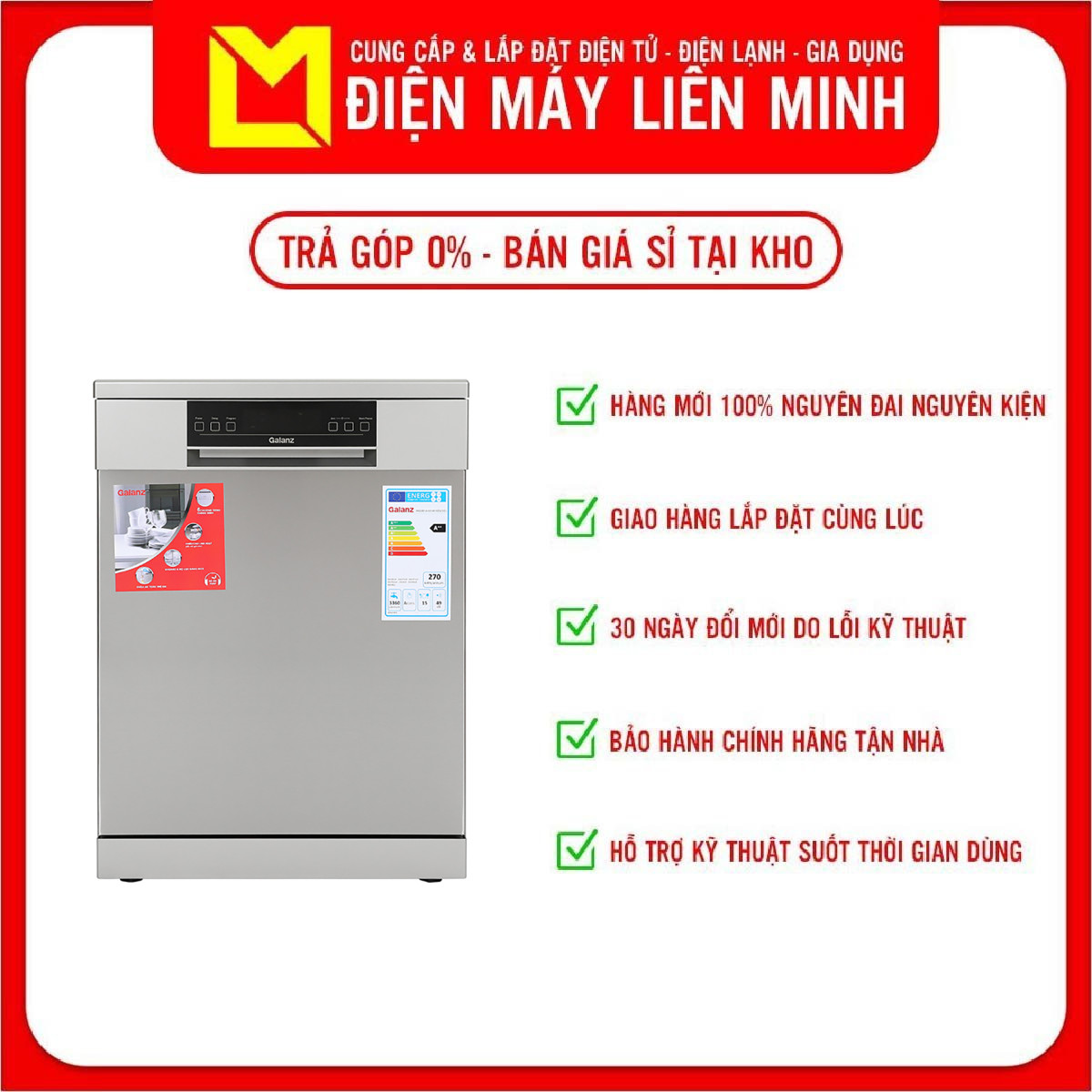 Máy rửa chén Galanz W60B1A401M-AE5(SS) - Hàng chính hãng