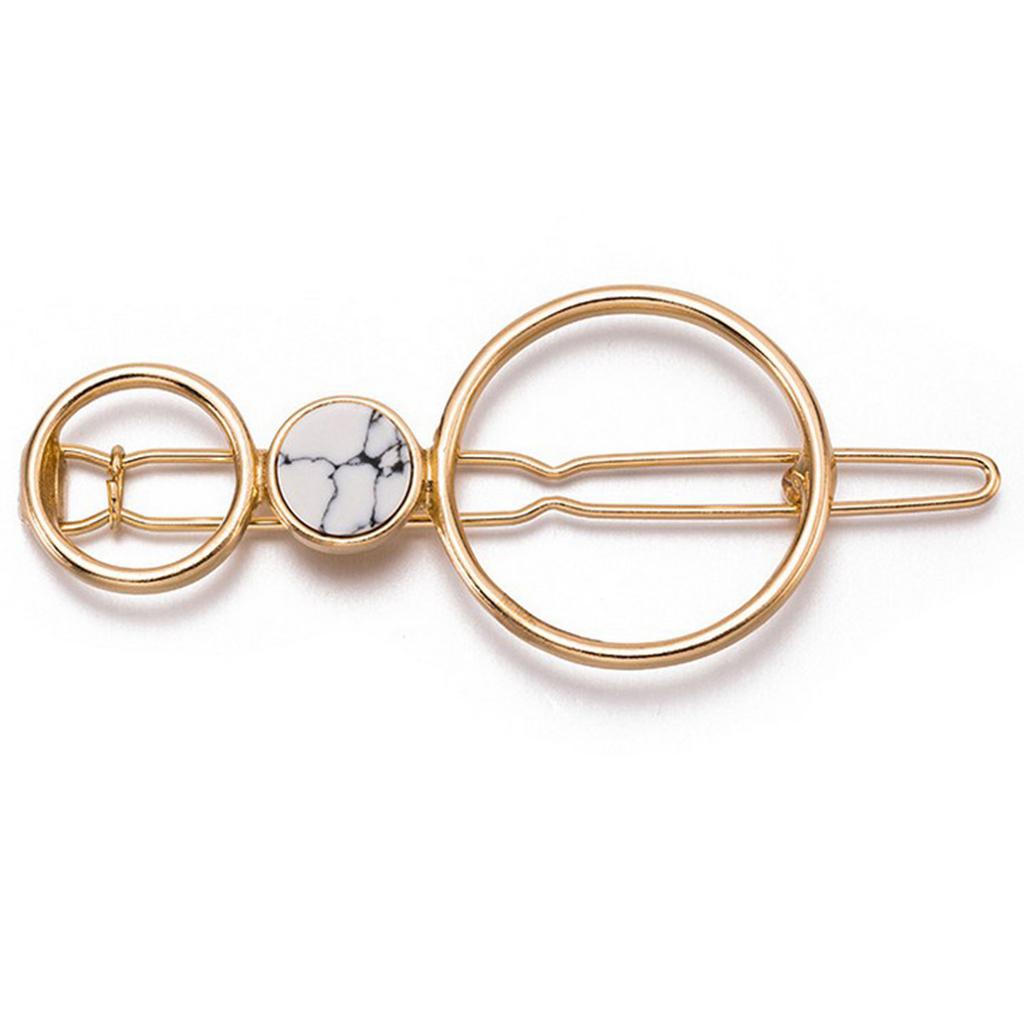 2 Pcs Women's Girls Geometric Hollow Hair Clip Howlite