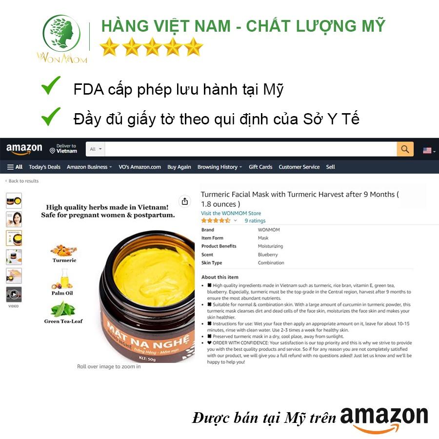 Bộ tái tạo và phục hồi da Wonmom ( 1 Scrub nghệ tẩy mặt + 1 Mặt nạ nghệ )