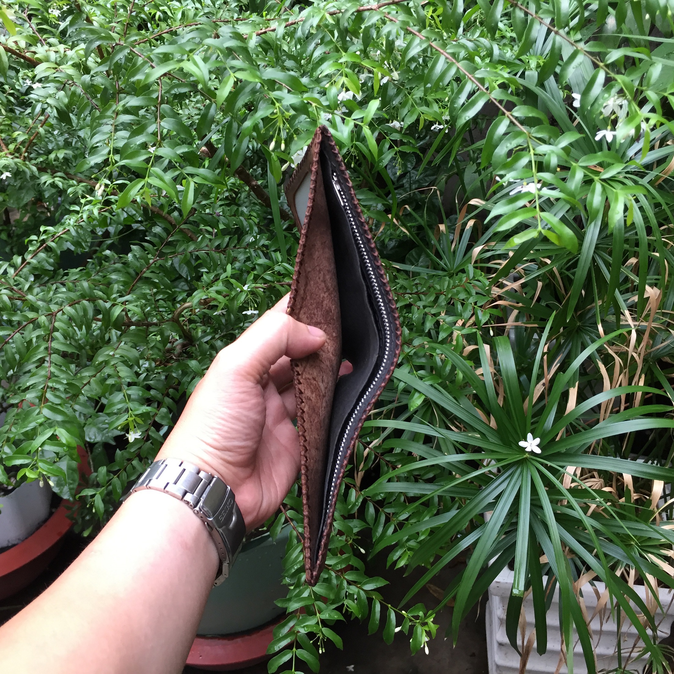 Ví Tiền Nam Nữ Bằng Da Bò Sáp
