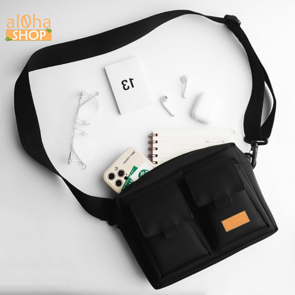 Túi đeo chéo nhiều ngăn vải Oxford, đeo vai chống thấm nước, bền bỉ unisex nam nữ - al0ha Shop