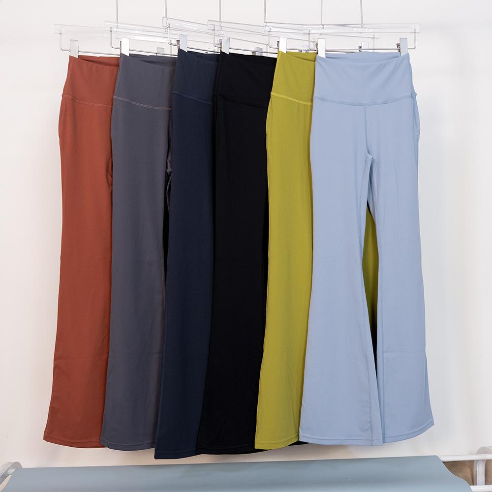 Yoga Lulu Flare Quần Phụ nữ Thể hình Quần Leggings High Leggings Workout Gym Color: Blue Size: M-4