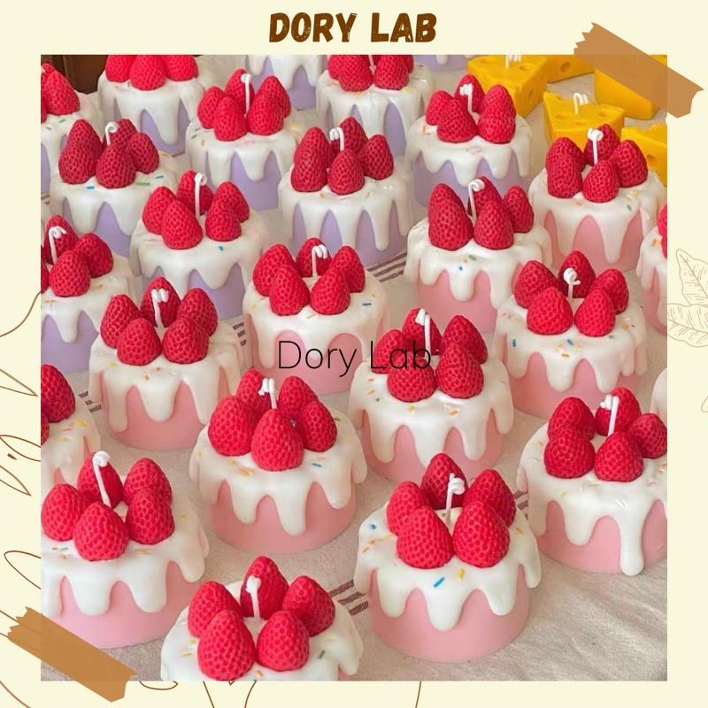 Nến Thơm Bánh Kem Dâu Tây Handmde Không Khói, Quà Tặng Sinh Nhật Ý Nghĩa - Dory Lab