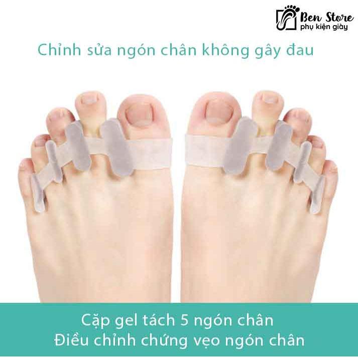 Cặp gel tách ngón chân bốn lỗ kẹp chân hallux valgus Điều Chỉnh Chứng Vẹo Ngón Chân Chăm Sóc Bàn Chân #sil74