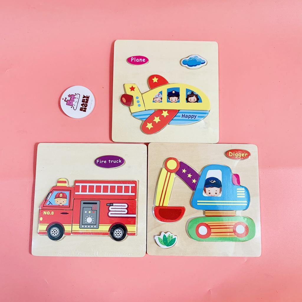 Đồ Chơi Xếp Hình Lắp Ráp Tranh Ghép Gỗ 3D Nhiều Hình Ngộ Nghĩnh Cho Bé Phát Triển Trí Tuệ