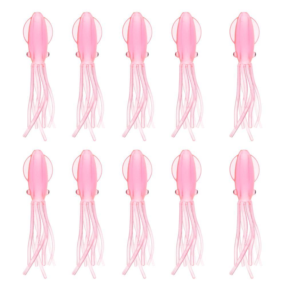 2x 10pcs Squid Fishing Lures, Luminous Squid Skirts Lures Bass Bait Crankbait for Saltwater Freshwater