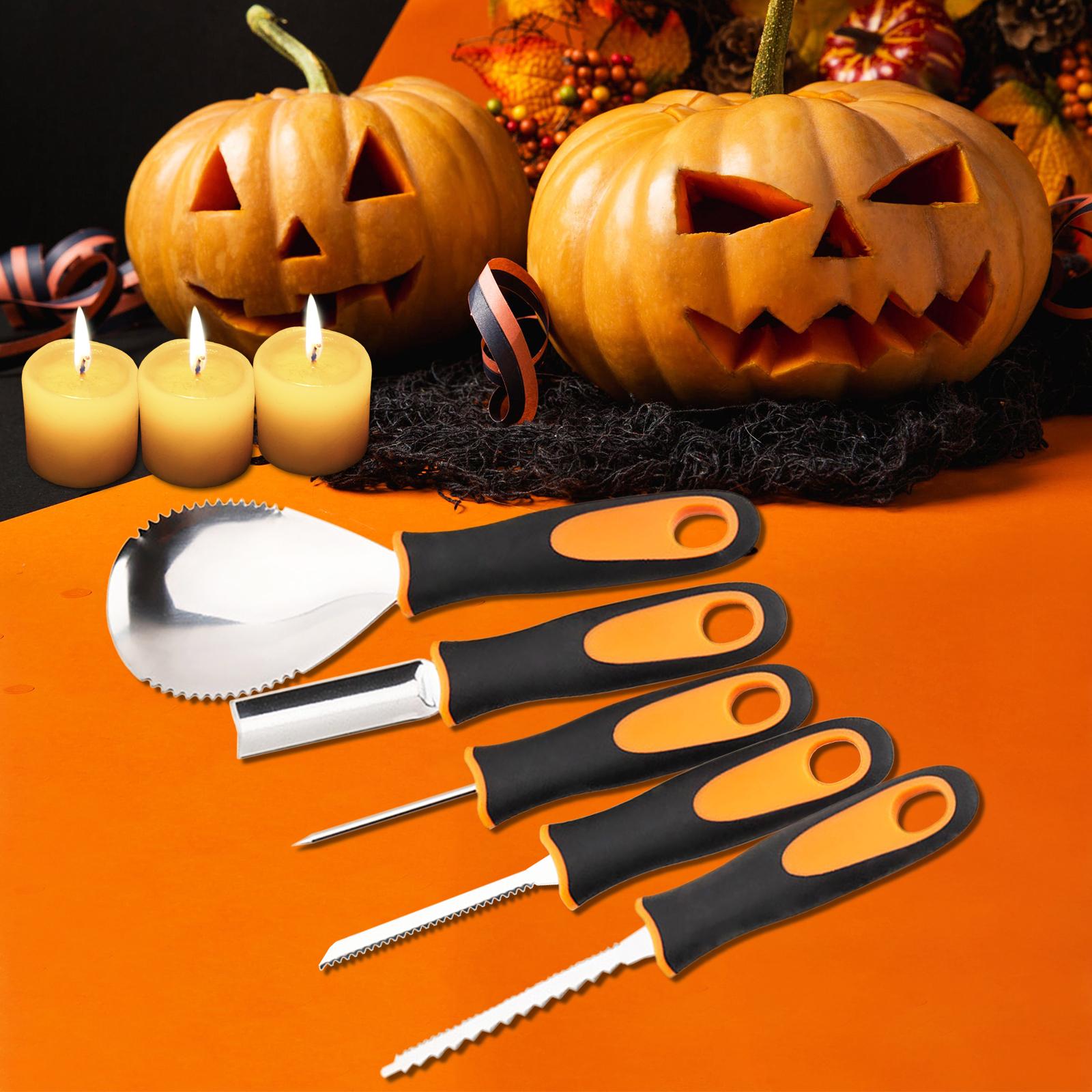 Bộ Dụng Cụ Chạm Khắc Bí Ngô Halloween Với Túi Đựng Đồ Bằng Thép Không Gỉ