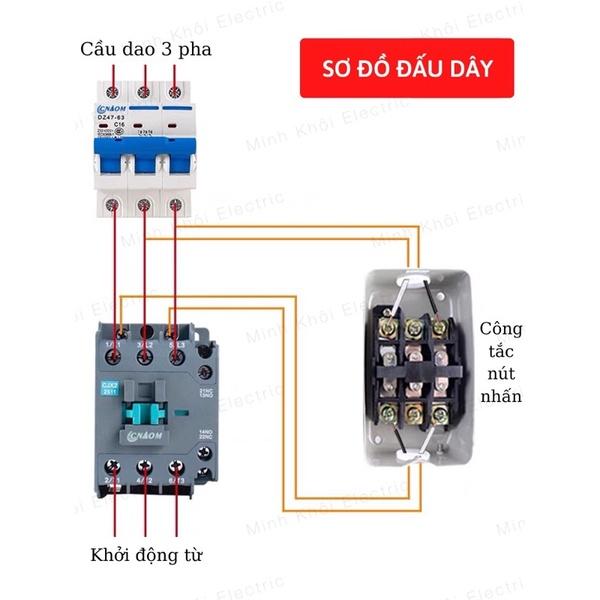 Công Tắc Nút Nhấn 3 Pha On Off, công tắc nút nhấn nguồn, hộp điều khiển 2 nút on off