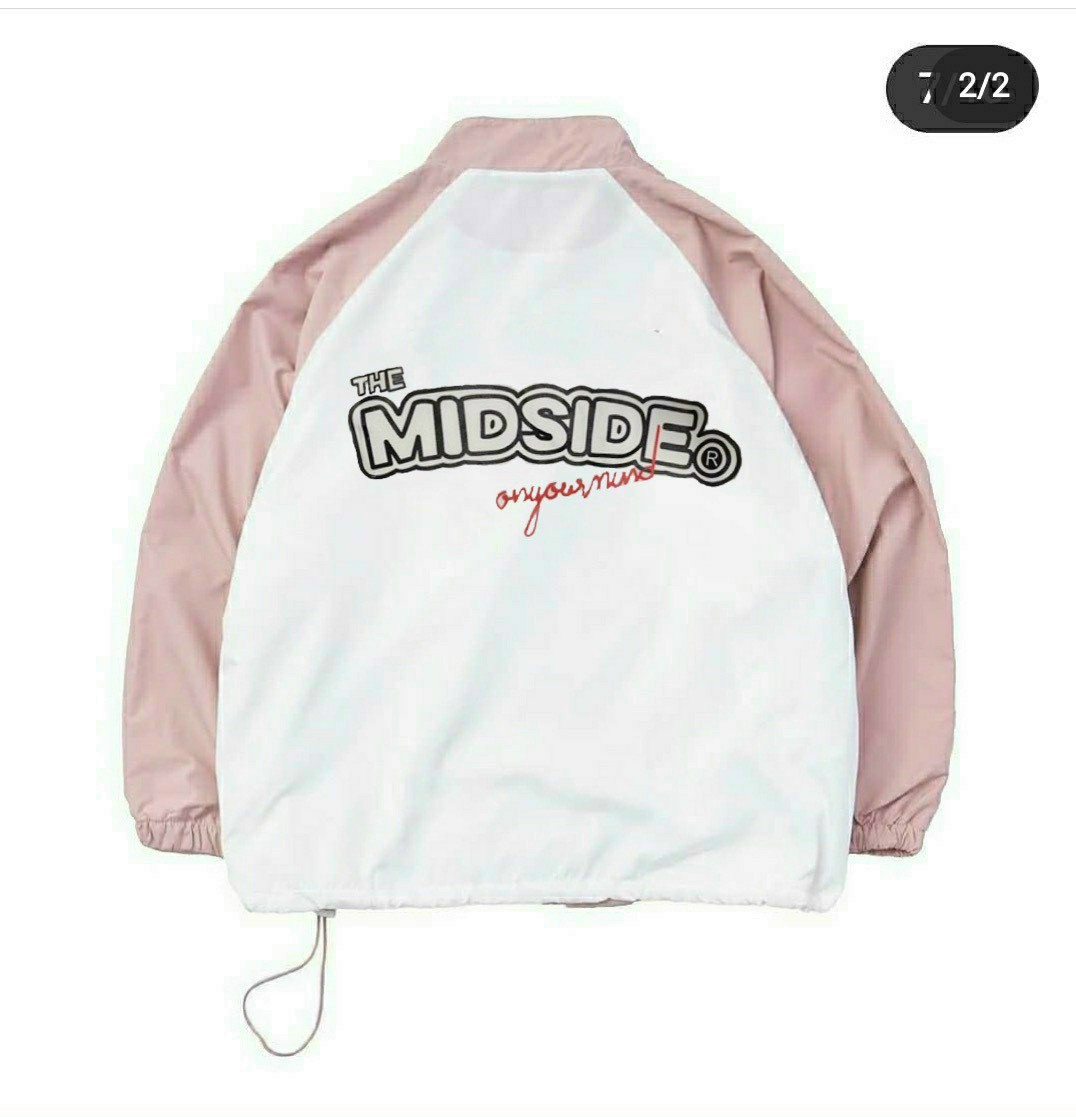 Áo Khoác Dù TMS LOGO MIDSIDE Nam Nữ Ulzzang Unisex Form Rộng Bomber Jacket, Áo khoác bóng chày in logo TMS bao đẹp, FINDY JACKET - Áo khoác gió, Áo Khoác Dù Màu Hồng MIDSIDE ulzzang nam nữ unisex form rộng