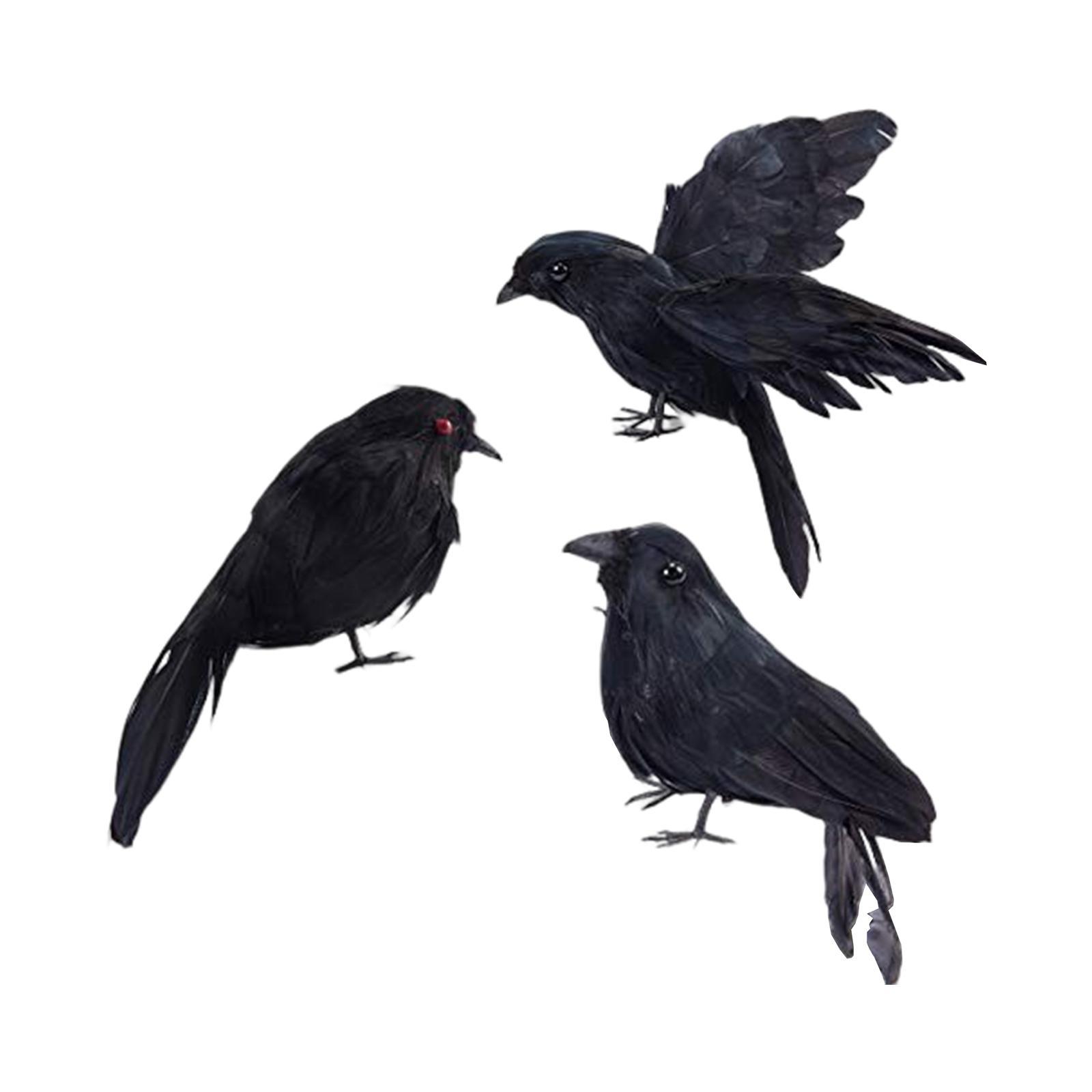 Halloween Black Feathered  Halloween Decoration Birds for Decoration