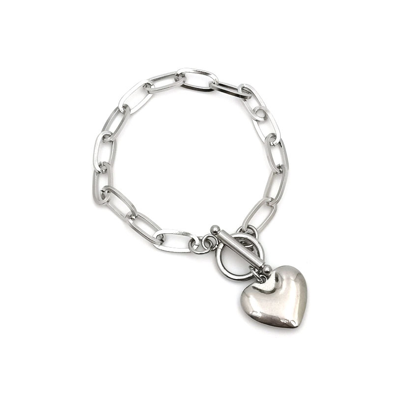 Lắc tay xích trái tim phong cách Hàn Quốc