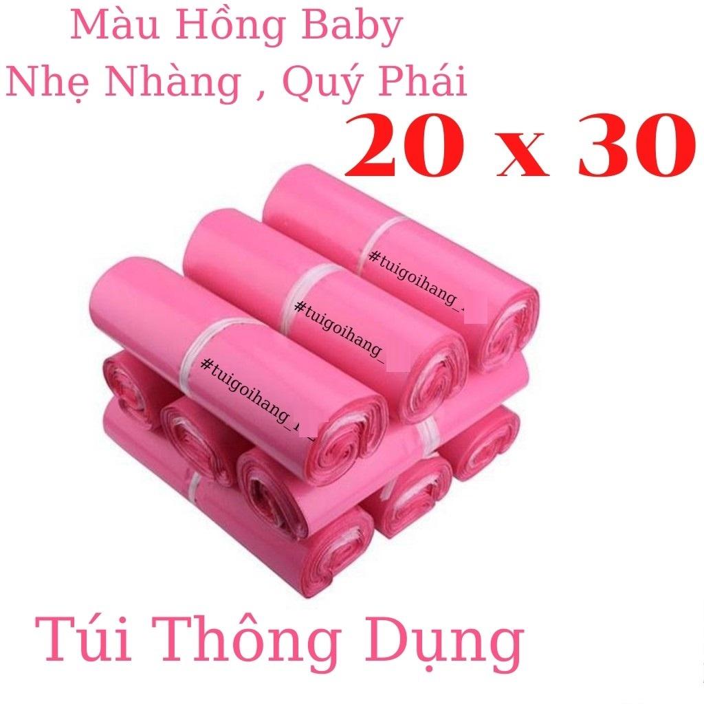 Túi Đóng Hàng Túi Gói Hàng Niêm Phong Chất Lượng Thông Dụng Nhiều Size Màu Hồng Baby 100 túi