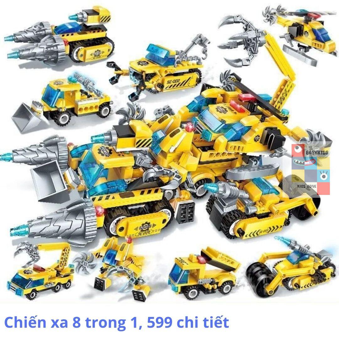 Đồ chơi lắp ráp xếp hình Tàu chiến, xe tăng, xe bọc thép, cảnh sát Giúp trẻ phát triển trí tuệ