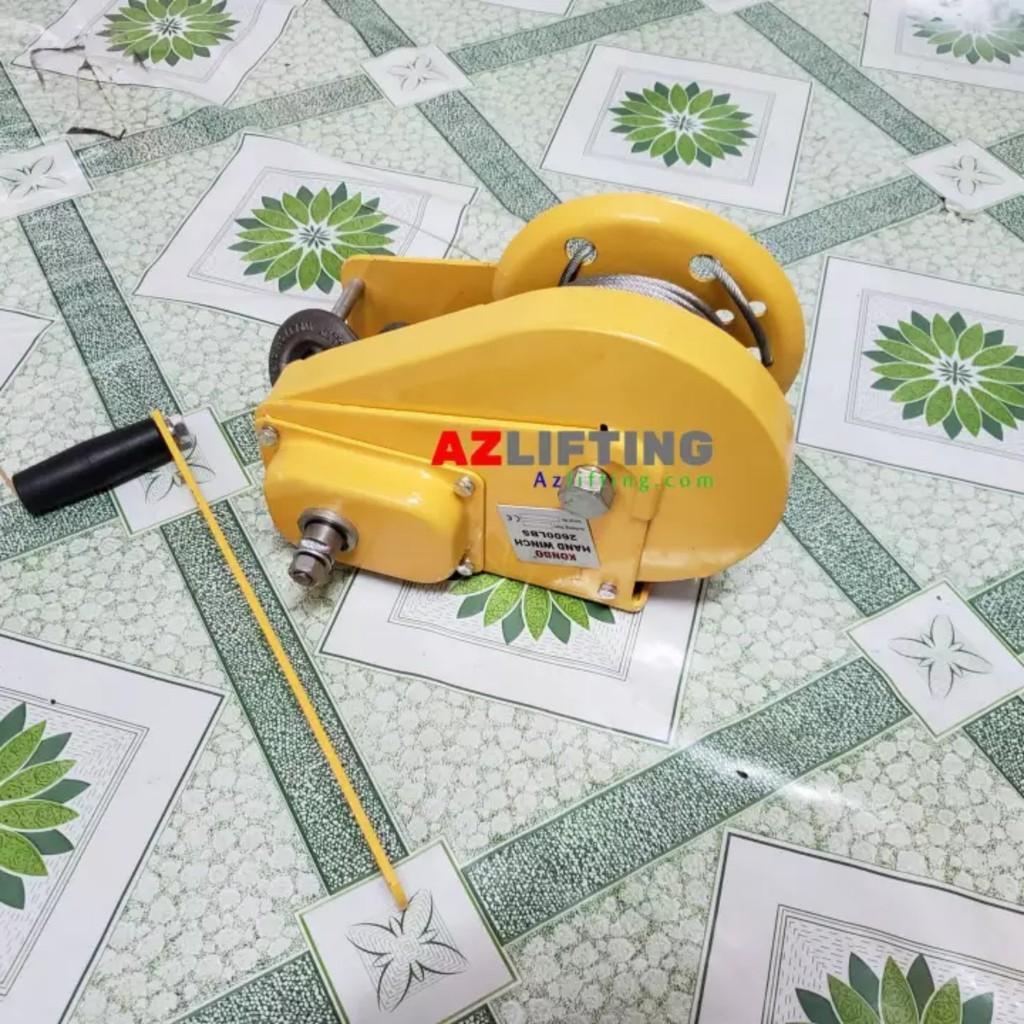Tời quay tay 2600LB tải kéo 1180kg tự khóa cáp móc 20 mét