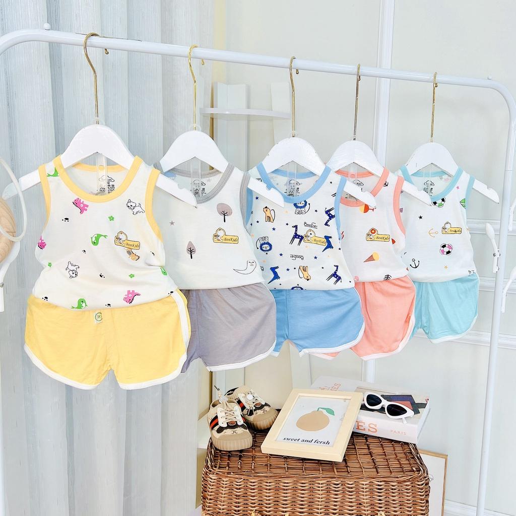 Bộ Ba Lỗ Cao Cấp Vải Thun Lạnh Cho Bé Sơ Sinh Từ 3-11kg, Vải Mềm - Đẹp - Thông Thoáng Thấm Hút Mồ Hôi Tốt -