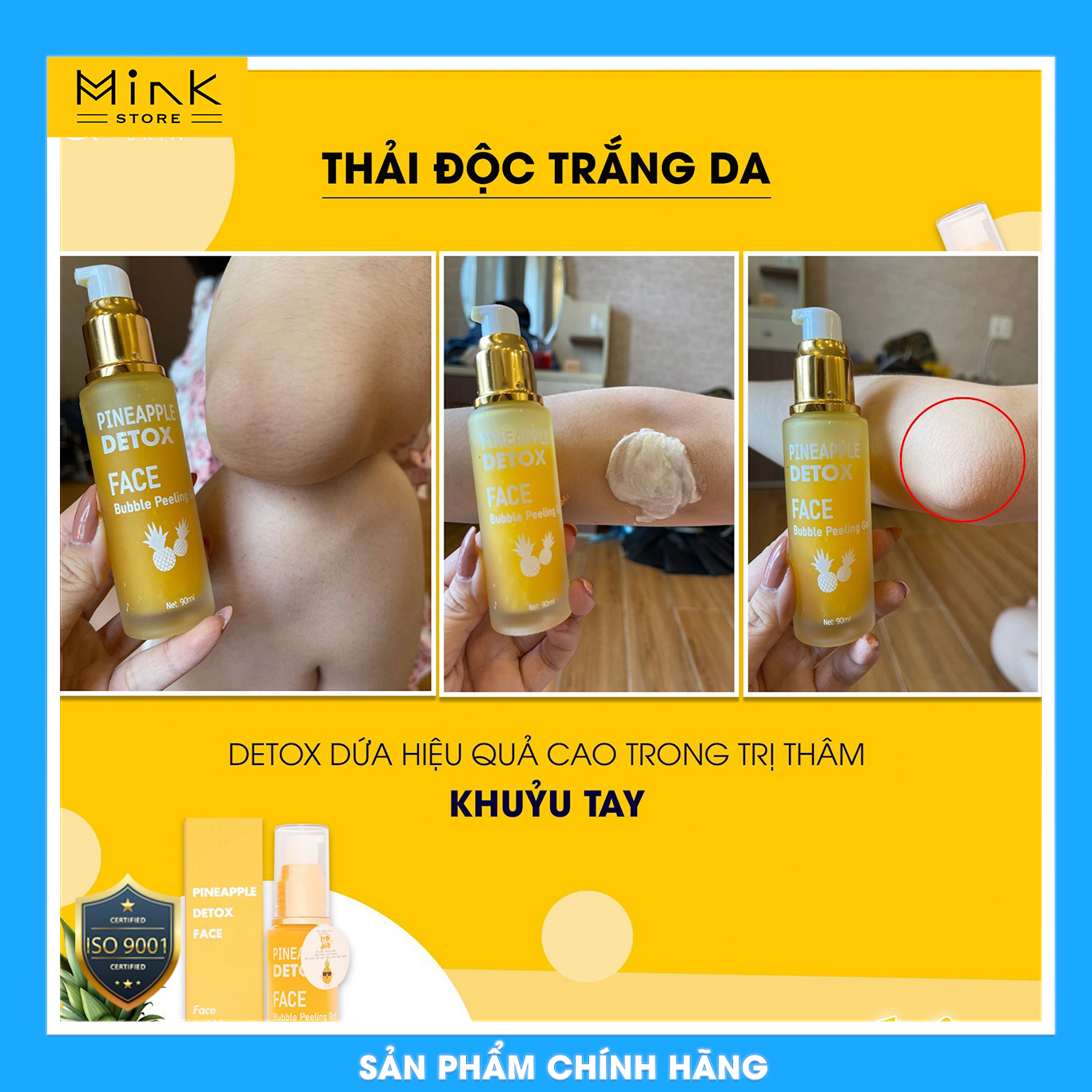 Detox Thải Độc Dứa Queenie Skin Làm Sạch Bụi Bẩn, Độc Tố, Se Khít Lỗ Chân Long Dưỡng Ẩm, Trắng Da, Giảm Nếp Nhăn, Ngăn Ngừa Lão Hóa - 90 ml - Hàng Chính Hãng