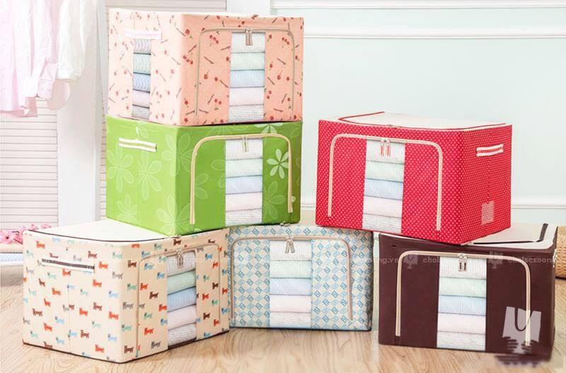 Hộp đựng chăn màn khung sắt hoạ tiết