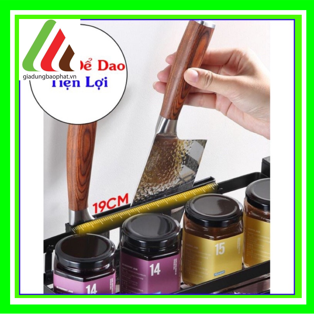 Kệ đựng gia vị 3 tầng sắt sơn tĩnh điện đa năng giúp sắp xếp gọn gàng nhà bếp sạch sẽ