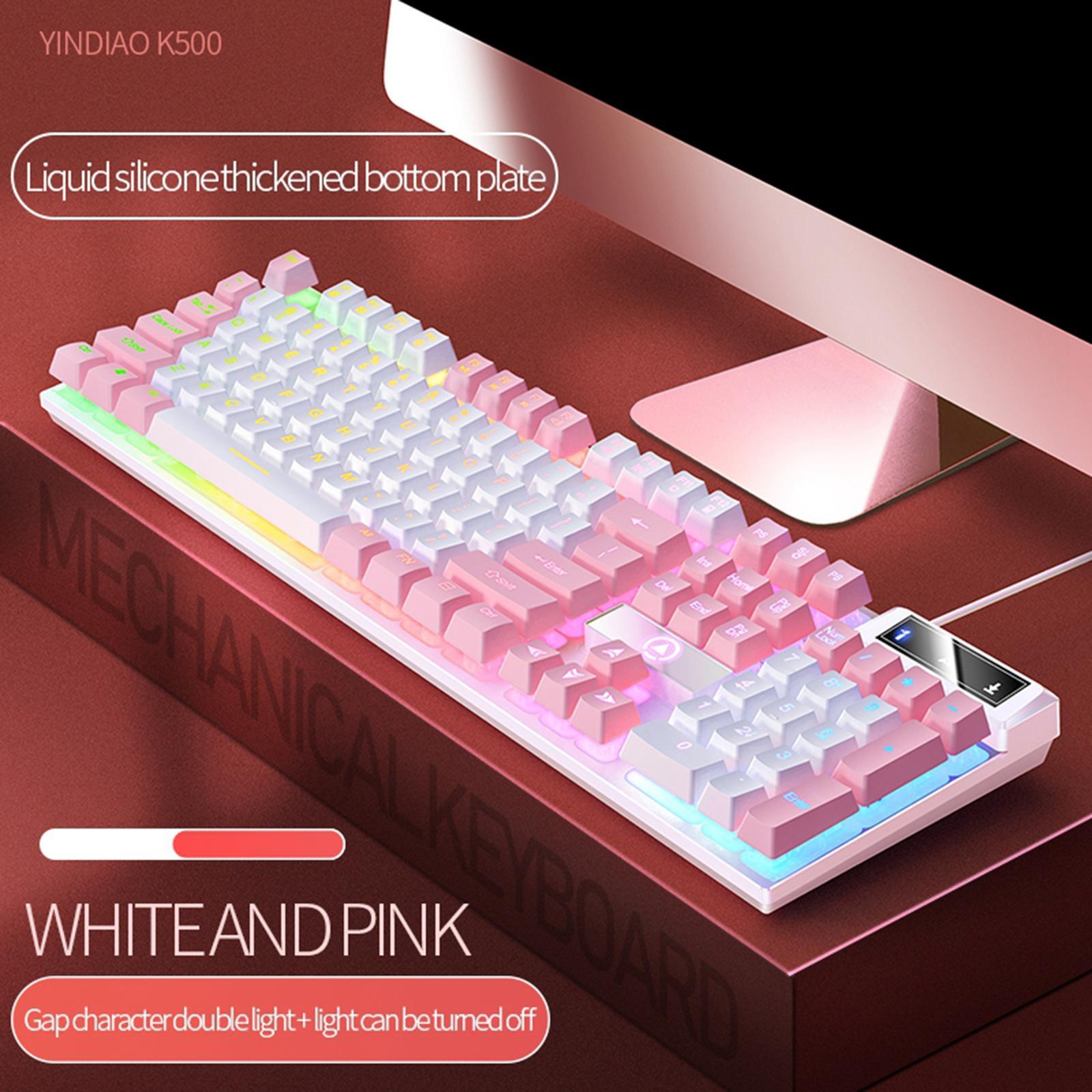 Mechanical Gaming Keyboard USB RGB Backlit for PC Game Office