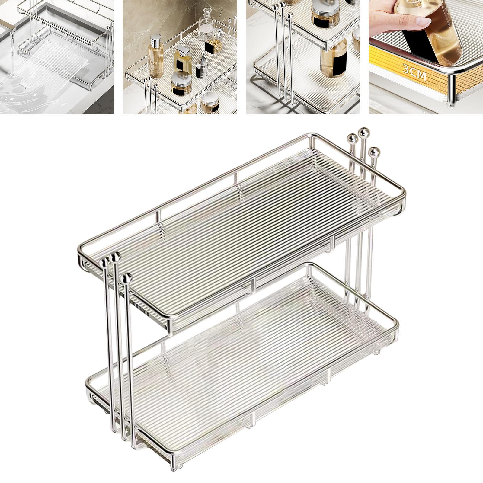 Bathroom Organizer Cosmetic Storage Shelf Makeup Storage Tray Shelf Desktop Cosmetic Rack for Bathroom
