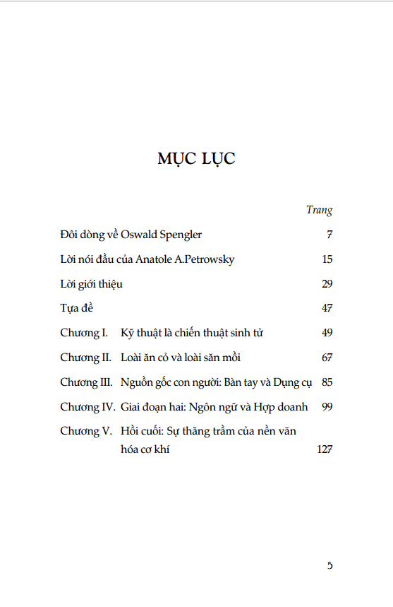 CON NGƯỜI VÀ KỸ THUẬT: Một đóng góp cho triết học đời sống - Oswald Spengler - Hoàng Thiên Nguyễn dịch -