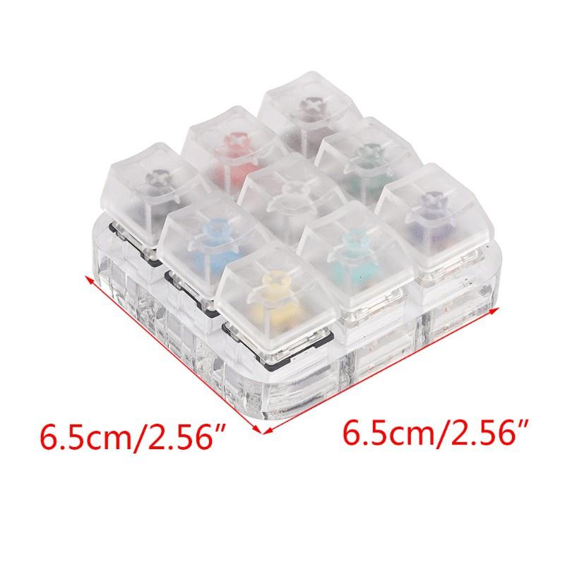 HSV 9 Key Caps Translucent Keycaps Testing Tool Gateron MX Switches Keyboard Tester Kit G Shaft Clear Keycaps Sampler PCB Mechanical Keyboard