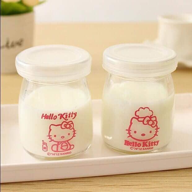 Set 12 Hũ Đựng Sữa Chua Thủy Tinh Có Nắp Đậy