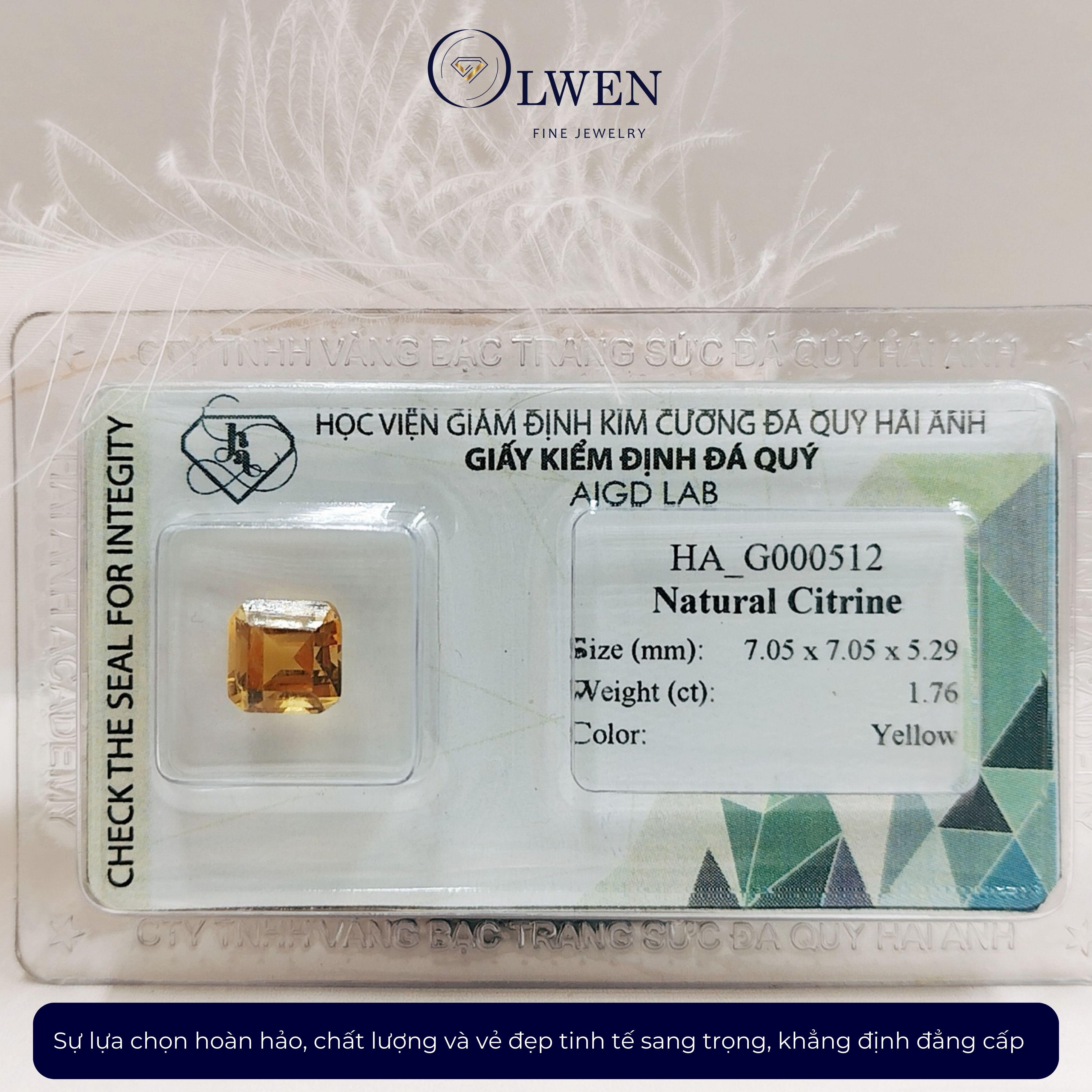 Viên đá thạch anh vàng ( citrine ) thiên nhiên  HA_G000512