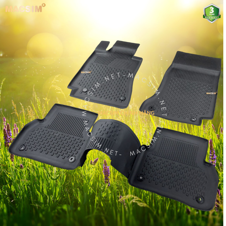 Thảm lót sàn ô tô nhựa TPE  Silicon Mercedes C Class W205 2014-2021 Nhãn hiệu Macsim
