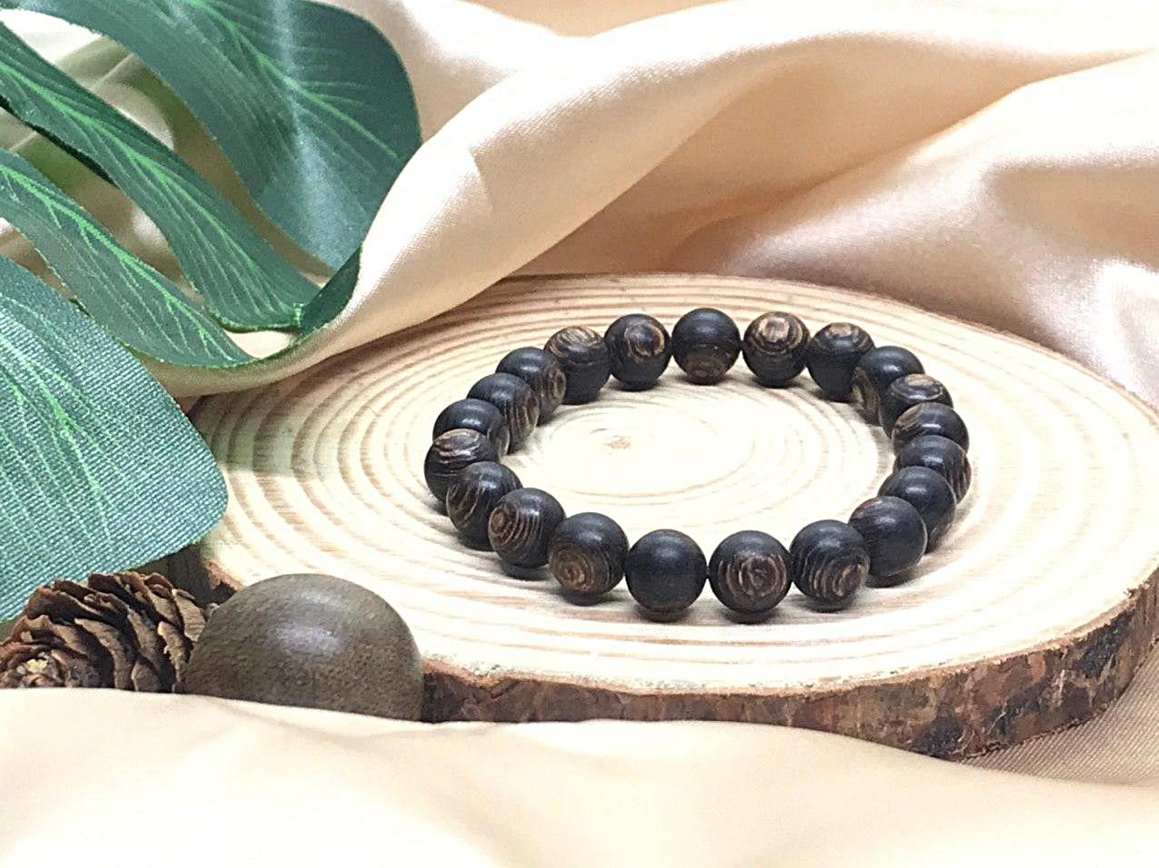 Vòng Tay Trầm Hương Hạt Tròn Đơn Sánh Chìm Tự Nhiên
