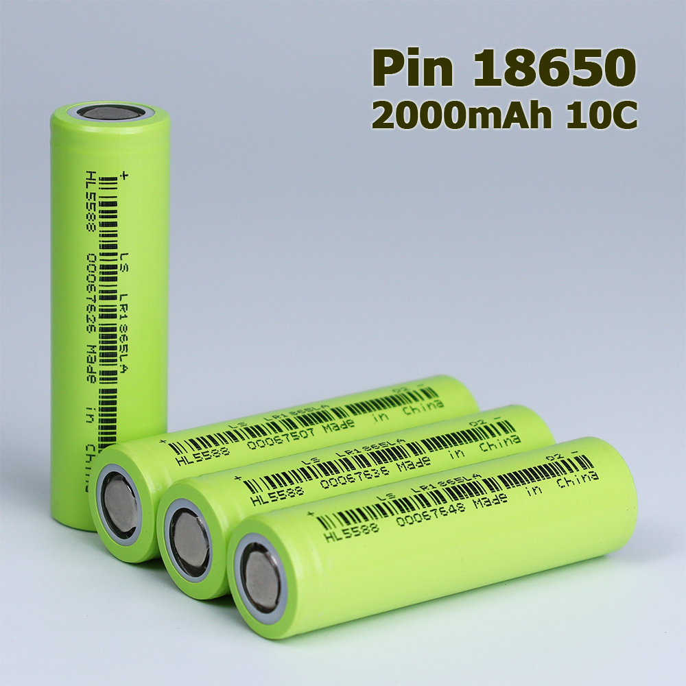 Pin 18650 Xanh dòng xả lớn 10C 20A pin lithium ion li-ion LS 2000mAh