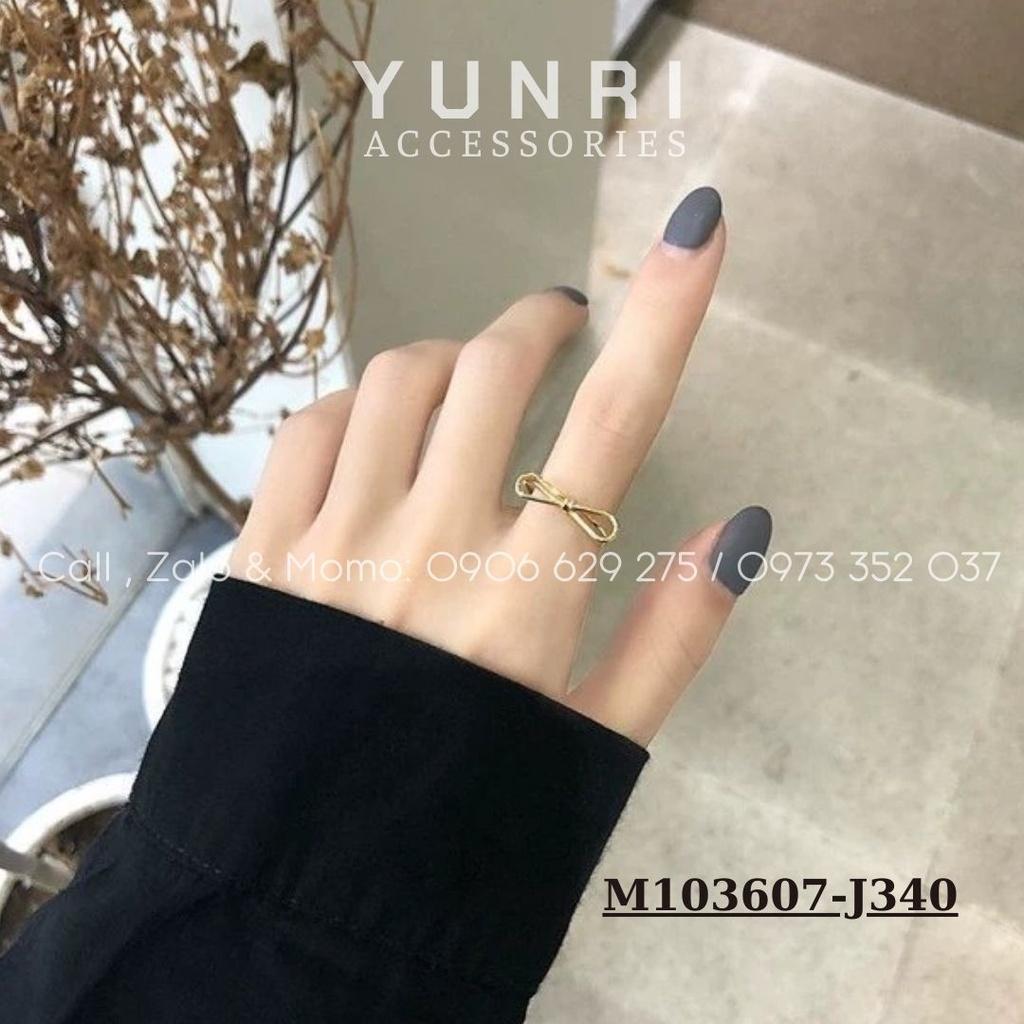 Nhẫn mạ vàng kiểu nơ đơn giản thanh lịch YUNRI ACCESSORIES