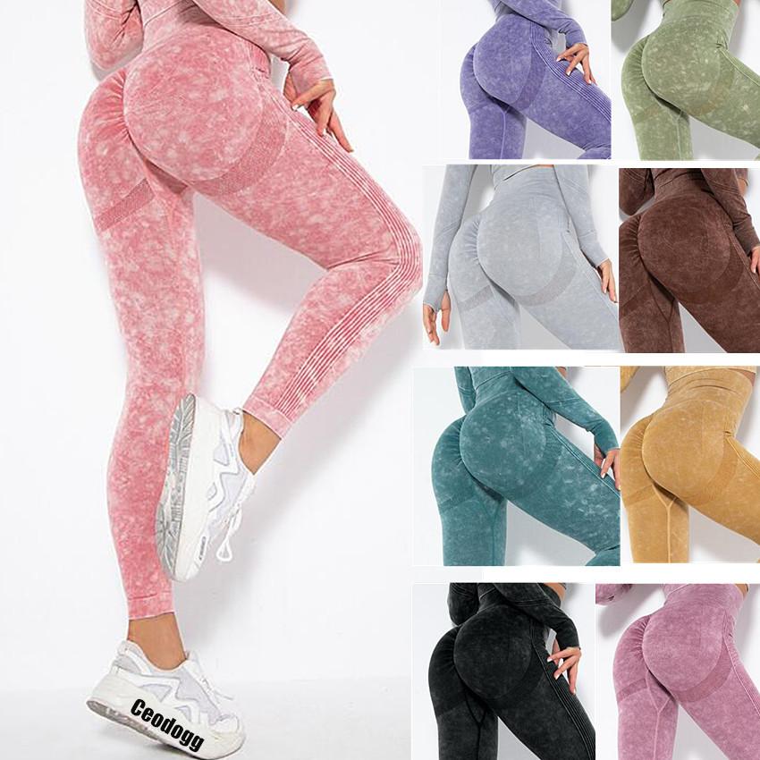 1/2pcs Rửa liền mạch nữ Yoga tập thể thao hoạt động thể dục thể thao thể thao tập thể dục tập luyện Scrunch quần legging squat bằng chứng trang phục trang phục Color: wine pant Size: S