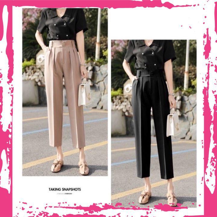Quần baggy nữ cạp to 3 khuy công sở siêu Hot