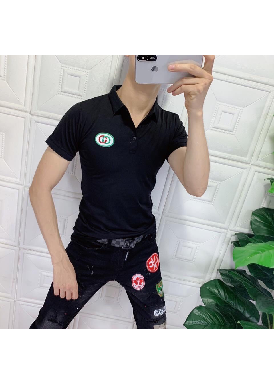ÁO THUN NAM CỔ BẺ NGẮN TAY 2 MÀU VẢI COTON ĐẸP