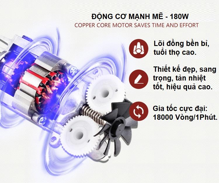 Dụng Cụ Nhào Bột Trộn Kem Đánh Trứng Cầm Tay Đa Năng 7 Tốc Độ 180W - GDHN Loại Tốt