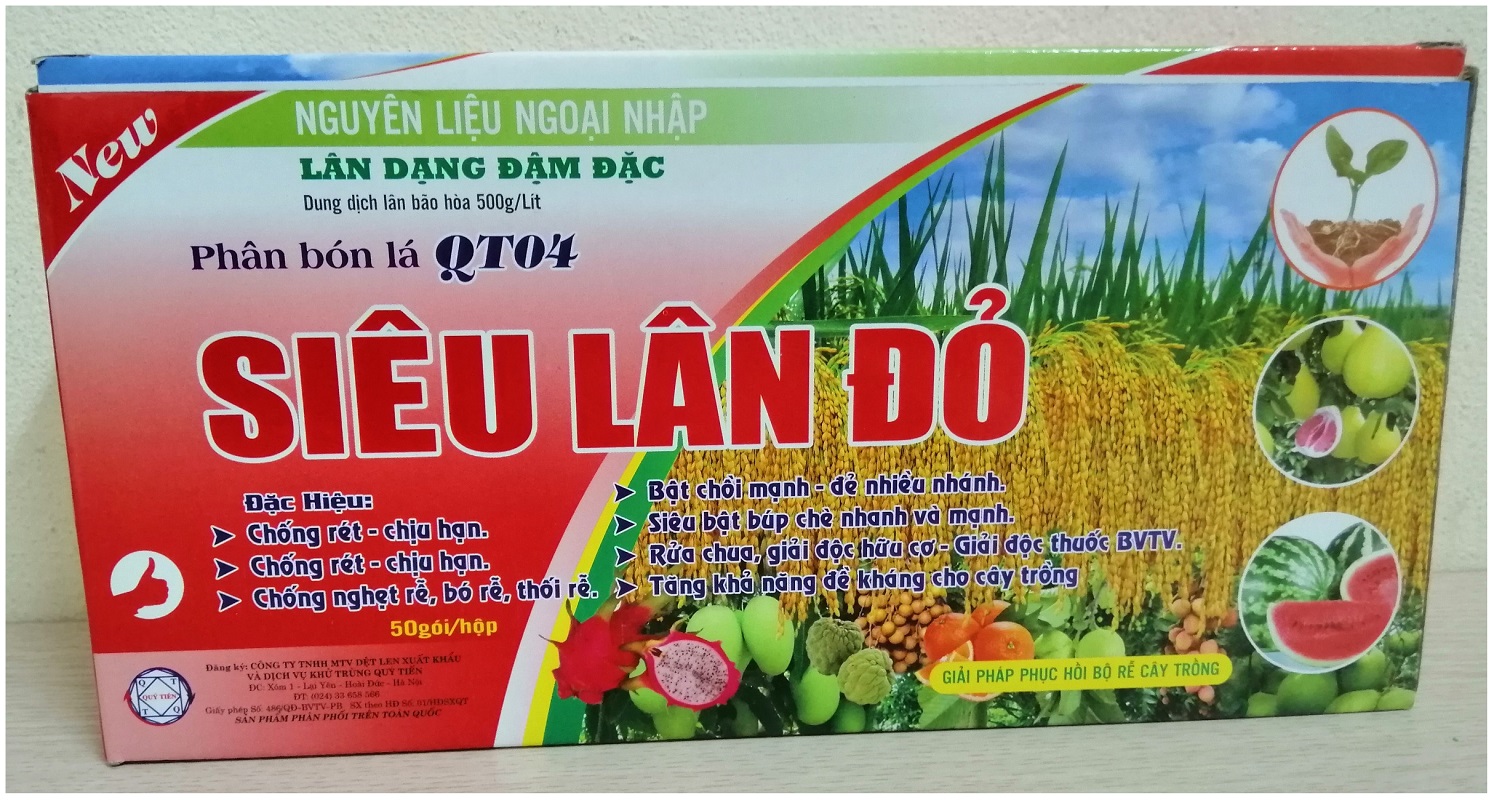 ComBo 2 Gói Phân Bón Lá QT04 Siêu Lân Đỏ, Siêu Ra Rễ Cực Mạnh, Chống Rét, Bật Chồi Mạnh Gói 20Ml