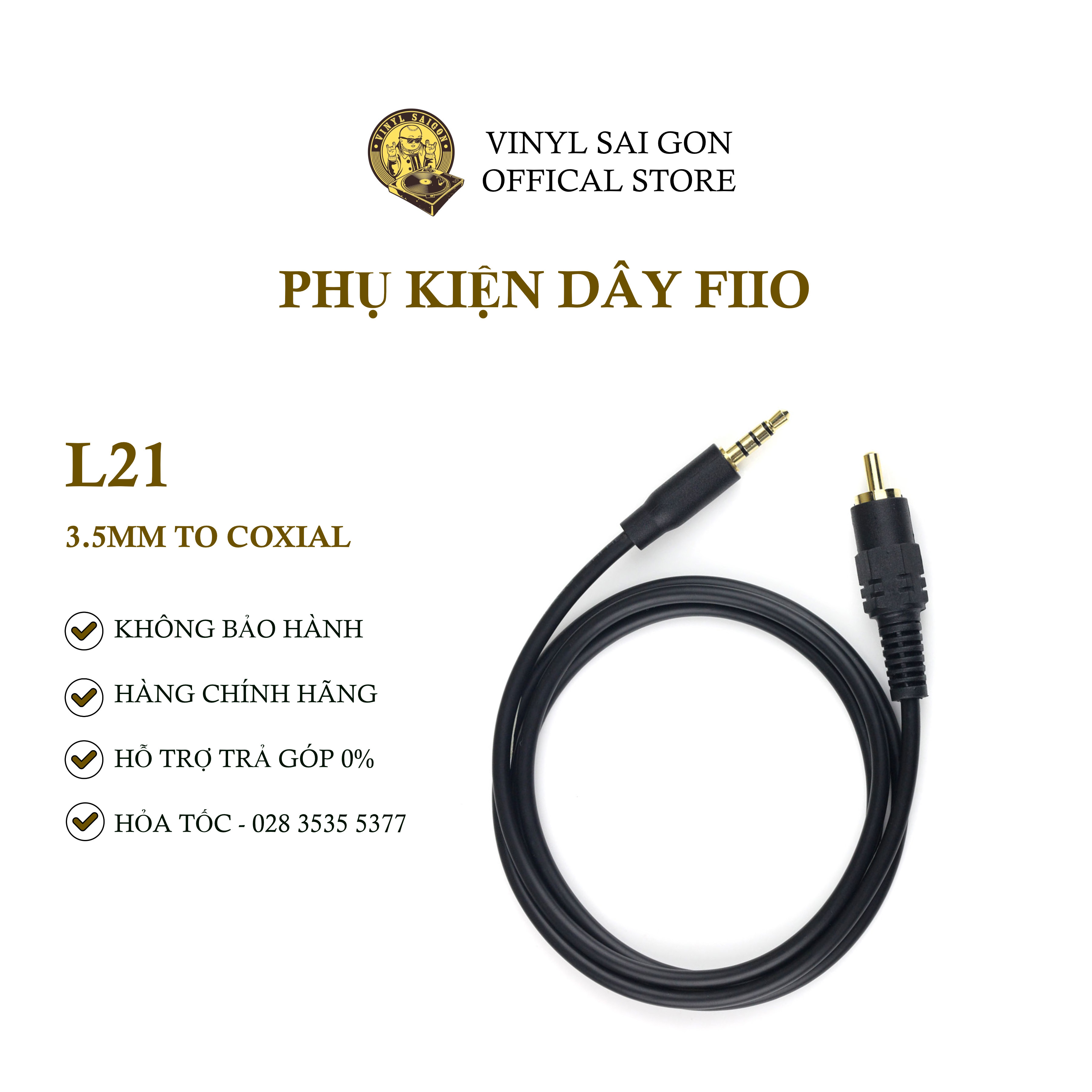 Phụ Kiện Dây Kết Nối FiiO L21 (3.5mm - RCA Coxial) - Hàng Chính Hãng