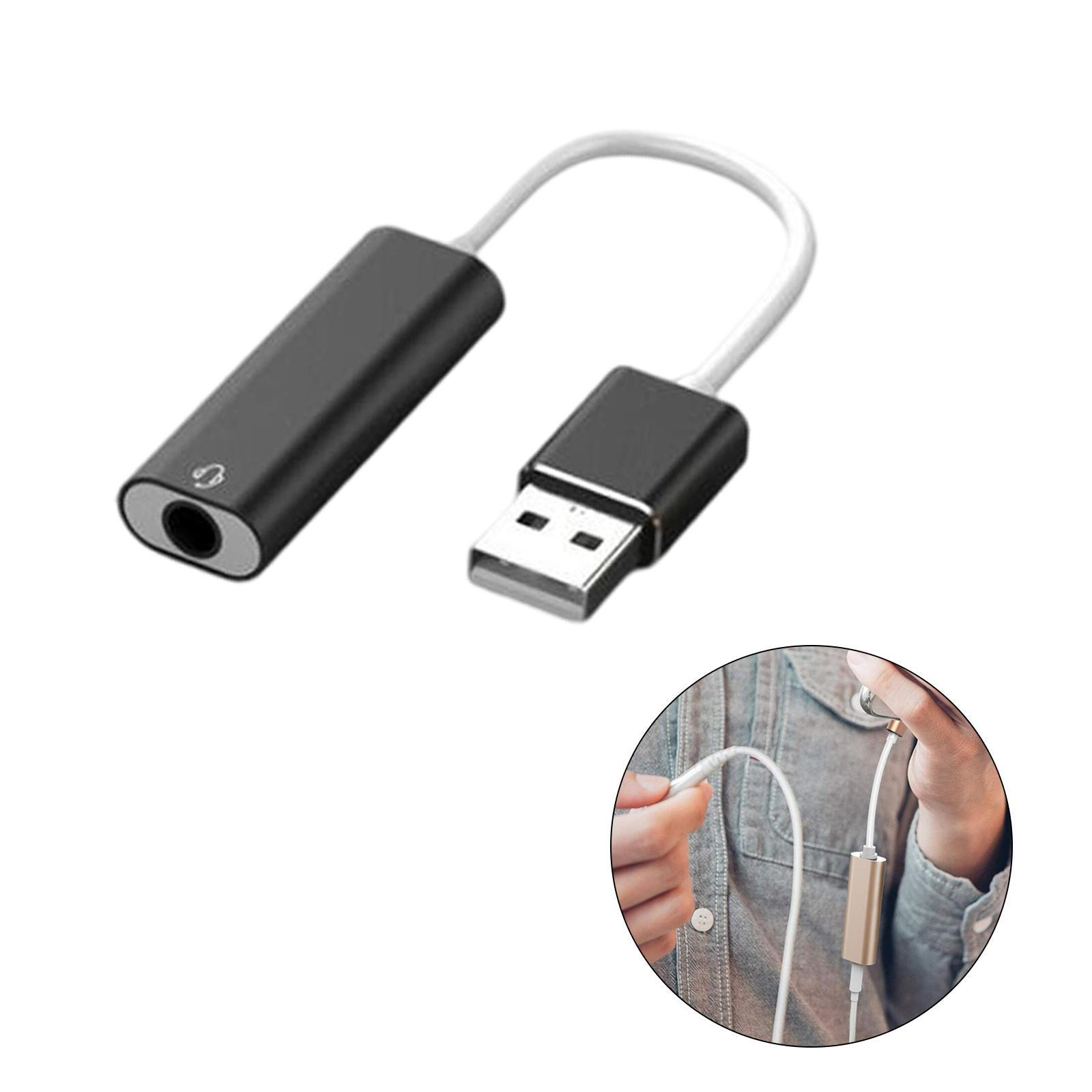 USB Sound Card 3.5mm Interface for Microphone Headphone Computer
