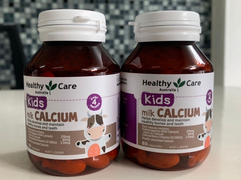 Viên uống Milk Calcium Healthy Care Bổ Sung Canxi Cho Trẻ Trên 4 Tháng Tuổi, 60 viên -  Hỗ Trợ Phát Triển Xương và Răng Giúp Cao Lớn và Khỏe Mạnh 