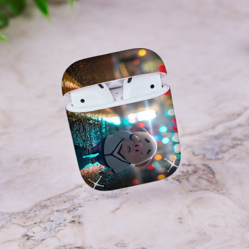 Miếng dán skin chống bẩn cho tai nghe AirPods in hình Heo con dễ thương - HEO2k19 - 162 (bản không dây 1 và 2)