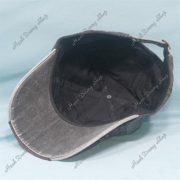 Nón kết thời trang, mũ lưỡi trai thêu chữ Original The Black vải kaki oát có khóa tăng giảm size đầu từ 56-60cm - Đen