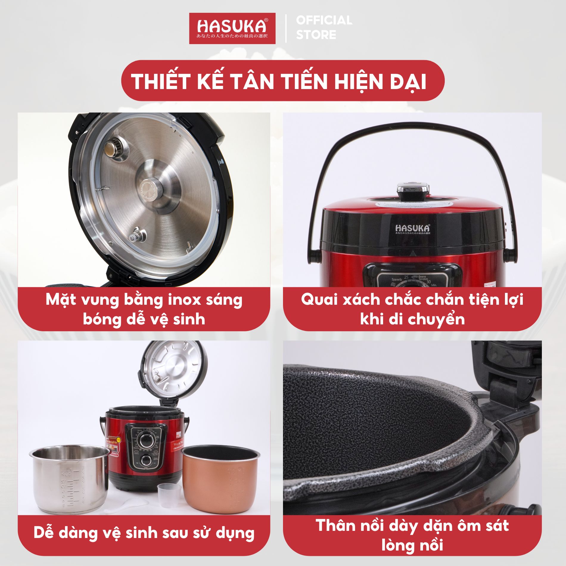 NỒI ÁP SUẤT ĐIỆN ĐA NĂNG HASUKA HSK-986 Hàng chính hãng