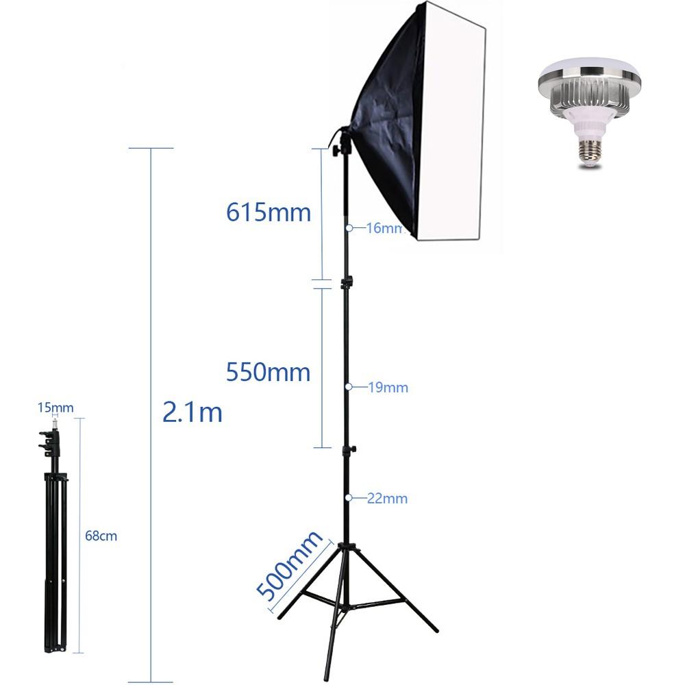 Combo Soft box 70 x 50cm và chân đèn cao cho studio (có nhiều tùy chọn combo và tách lẻ)