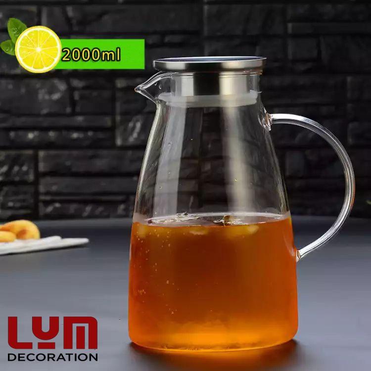 Bình trụ 2L - Bình nước thủy tinh chịu nhiệt cao cấp Borosilicate, hàng xuất Âu