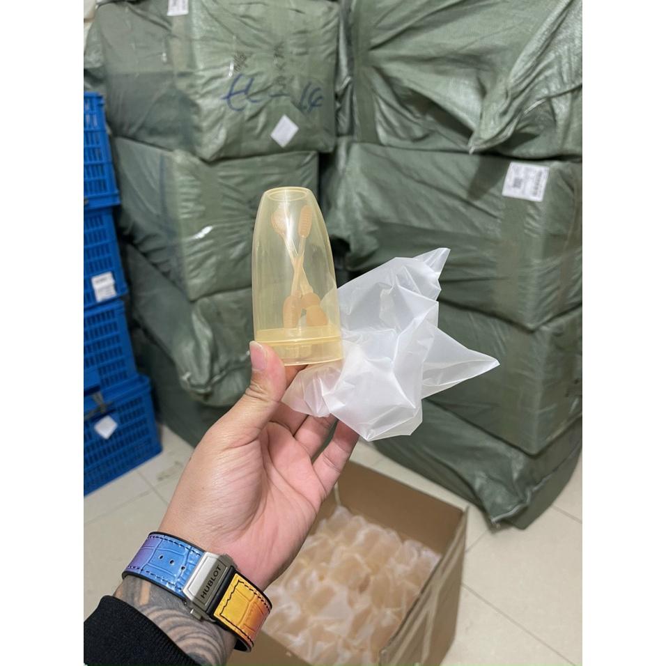 Bộ Rơ Lưỡi Kèm Bàn Chải Đánh Răng Silicone Siêu Mềm Cho Bé Từ 0 - 18 Tháng Tuổi - Tưa Lưỡi Silicone