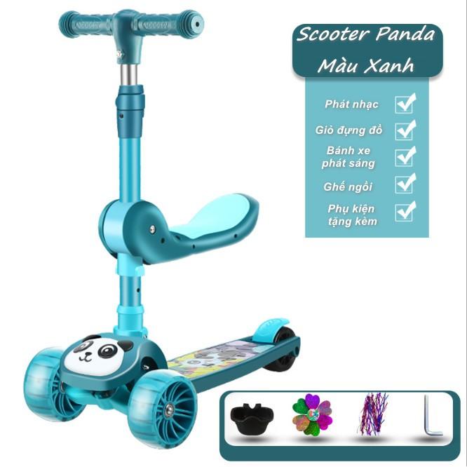 Xe Scooter vận động cho bé PANDA 3In1 Chồi Chân, Có Nhạc - AsiaMart