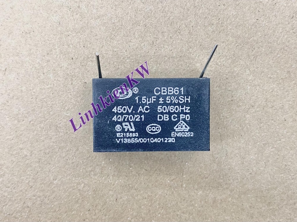 Tụ Quạt 1.5uf 450v Chân Kim, Mới, Chính gốc 100%